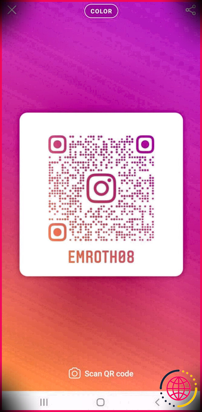Page de code QR dégradé Instagram