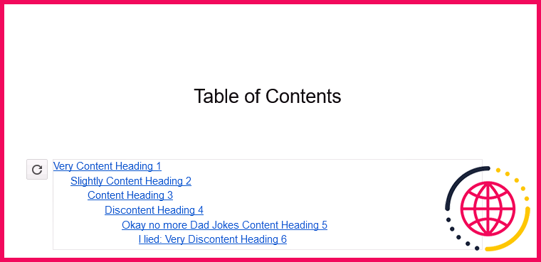 Page Google Docs affichant une table des matières générée