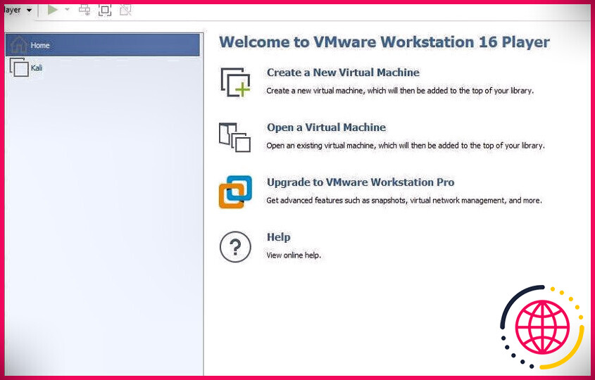 Sélectionnez Créer une nouvelle machine virtuelle dans VMware