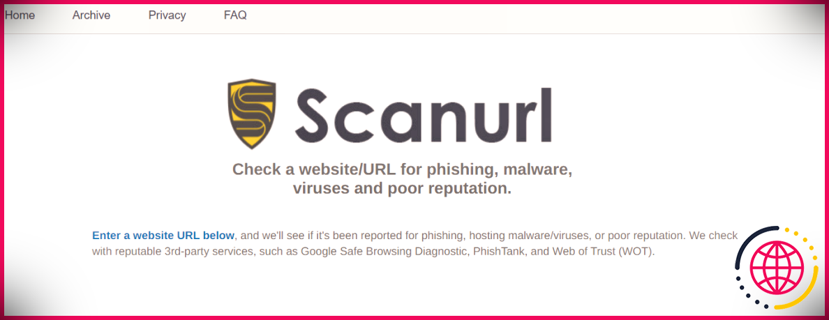 Vérifiez si une URL est sûre avec ScanURL