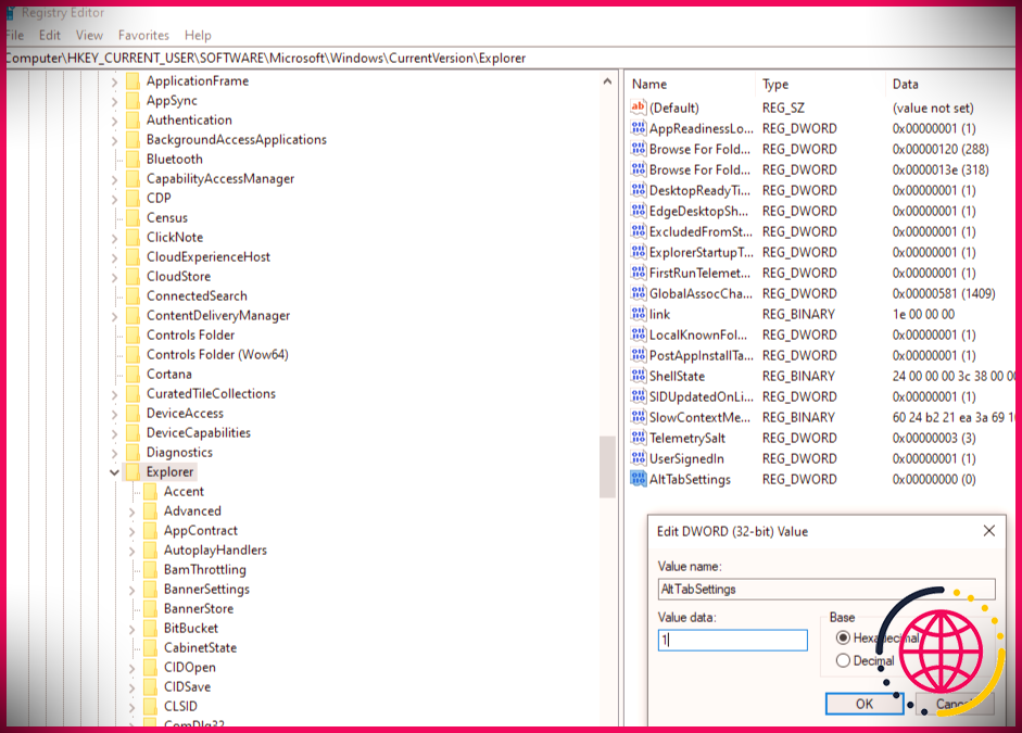 Modification des données de valeur du fichier nouvellement créé dans l'éditeur de registre sous Windows 10