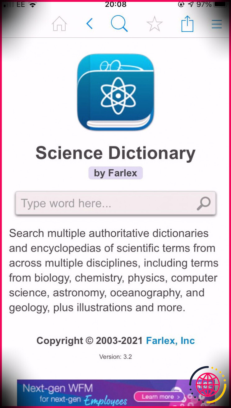 dictionnaire scientifique