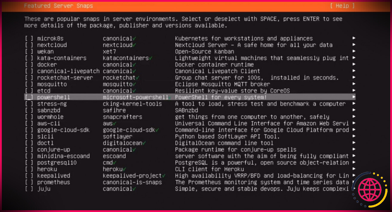 Installer des snaps sur Ubuntu Server