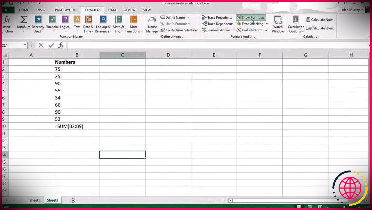 Audit de formule dans Excel