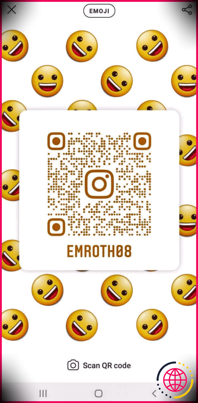 Page de code QR Instagram Emoji