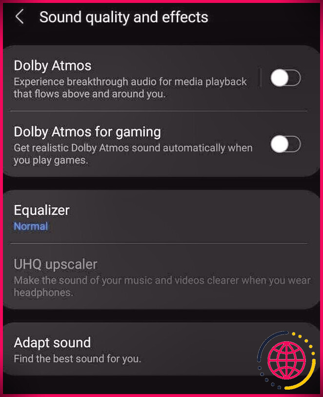 Paramètres Android de Spotify