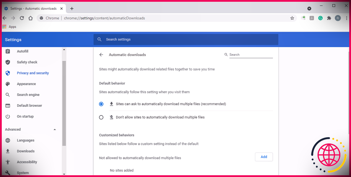 Paramètres de confidentialité et de sécurité dans Google Chrome
