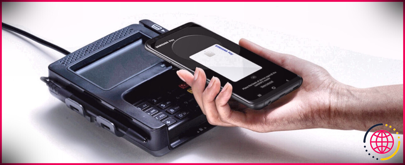 Téléphone Samsung Pay à la caisse automatique