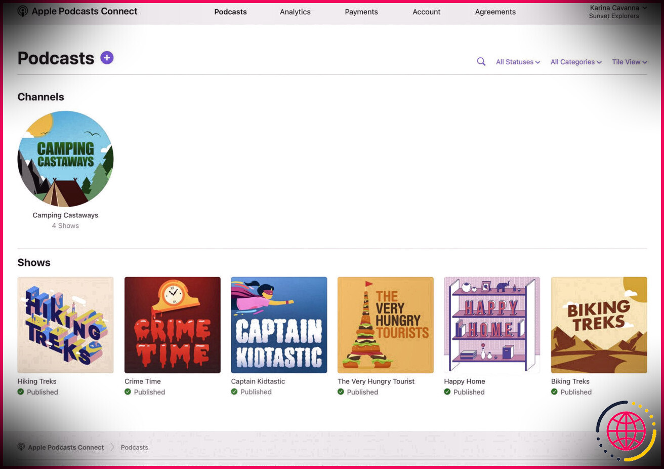 Capture d'écran montrant l'Apple Podcasts Connect repensé pour les créateurs.
