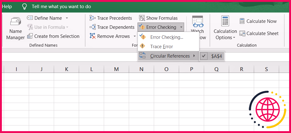 La vérification des erreurs d'Excel gère les références circulaires une par une.