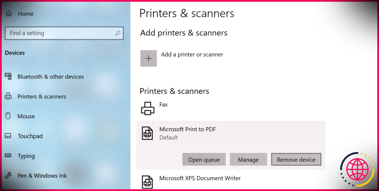 Supprimer une imprimante sous Windows 10