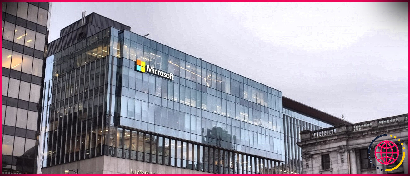 un immeuble de bureaux Microsoft