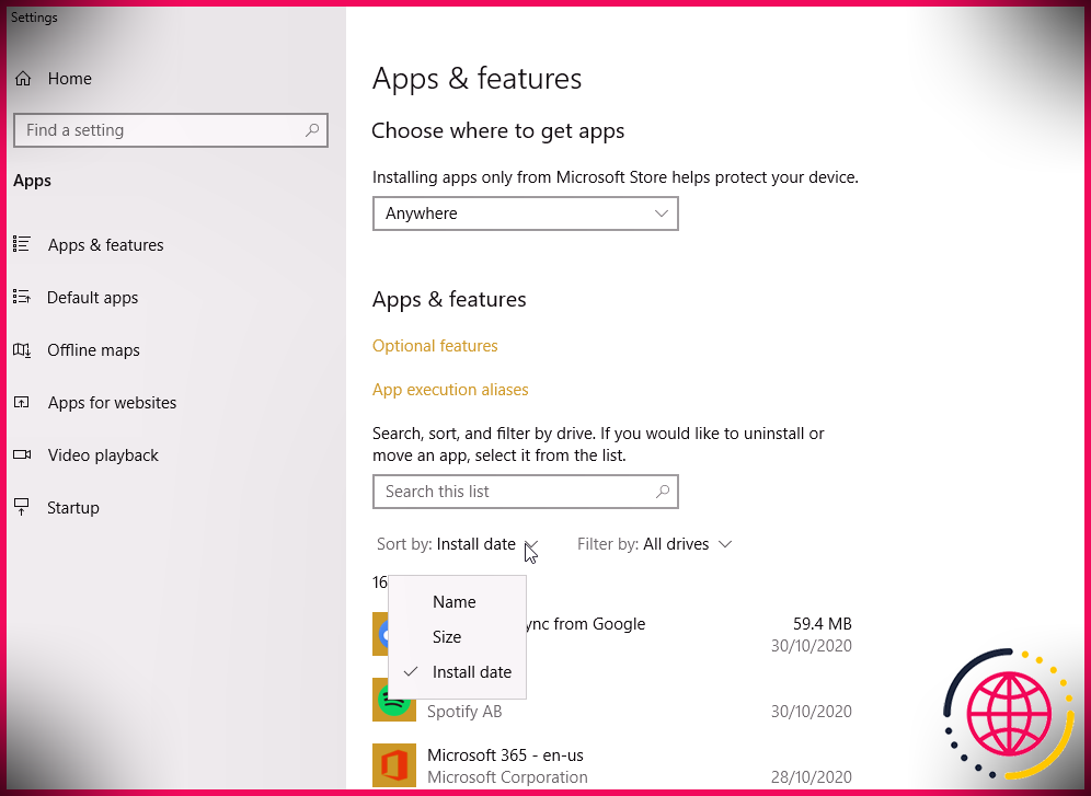 windows 10 supprimer le programme nouveau menu