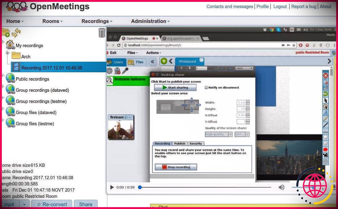 Application de visioconférence OpenMeetings