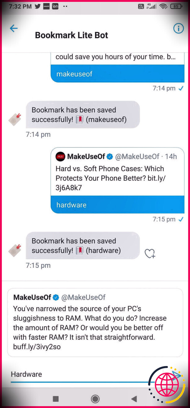 Bookmark Lite vous permet d'enregistrer des tweets en privé en envoyant un DM, de manière anonyme