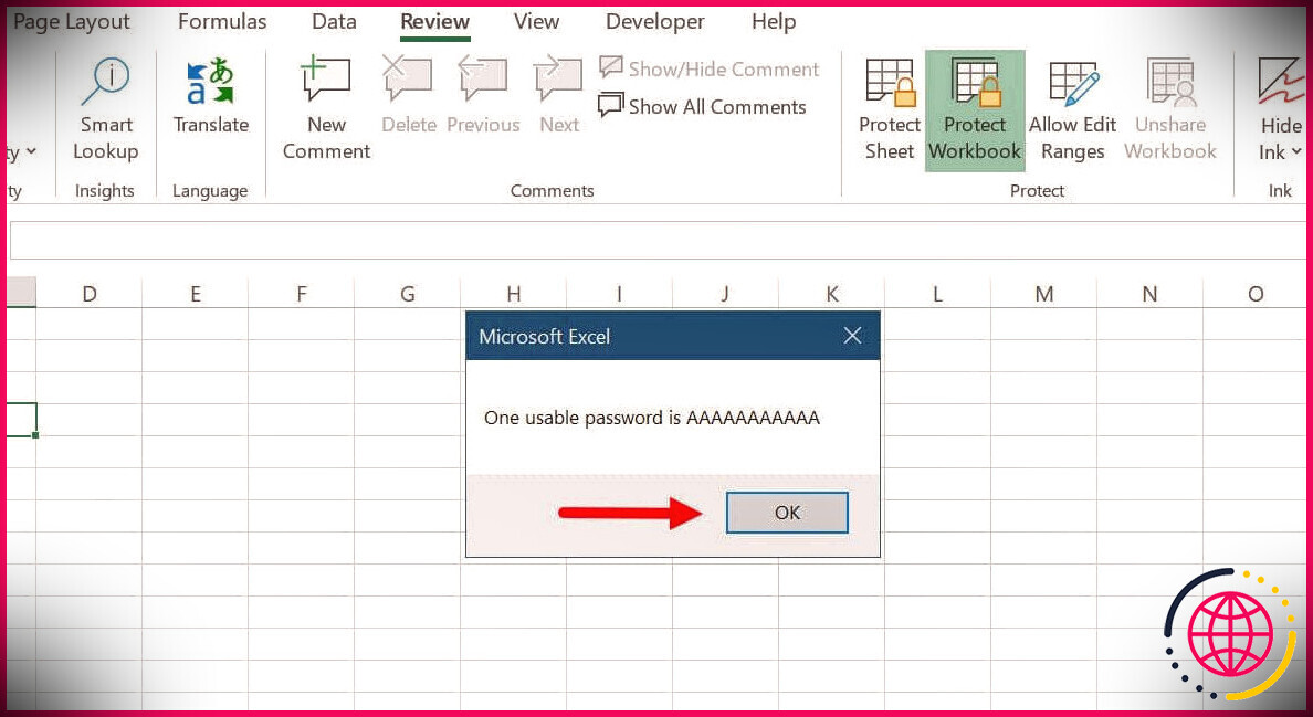 Mot de passe utilisable Microsoft Excel