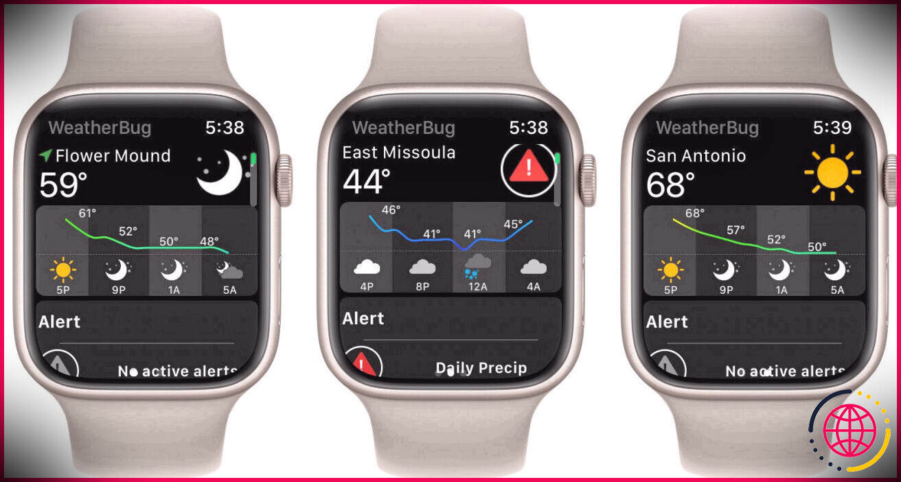 Application de montre Apple Weatherbug