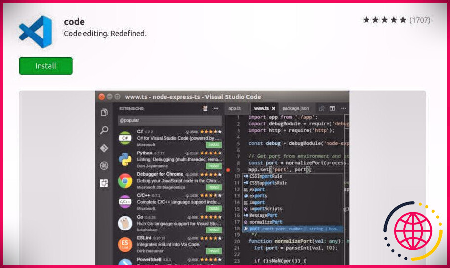 Installer Visual Studio Code Ubuntu à l'aide de l'interface graphique
