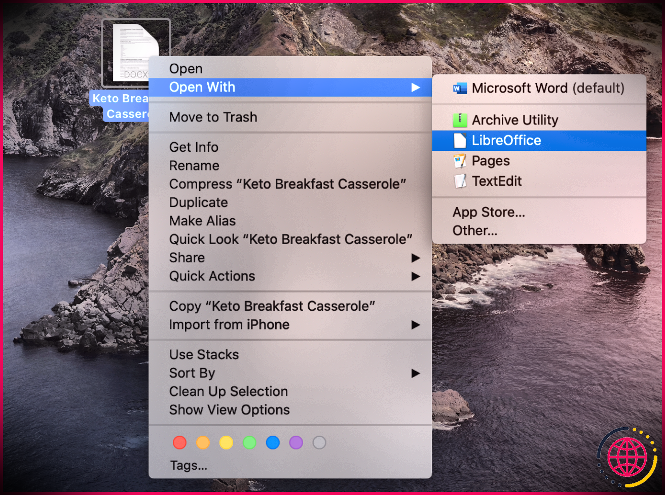 ouvrir un fichier .docx sur Mac en utilisant LibreOffice