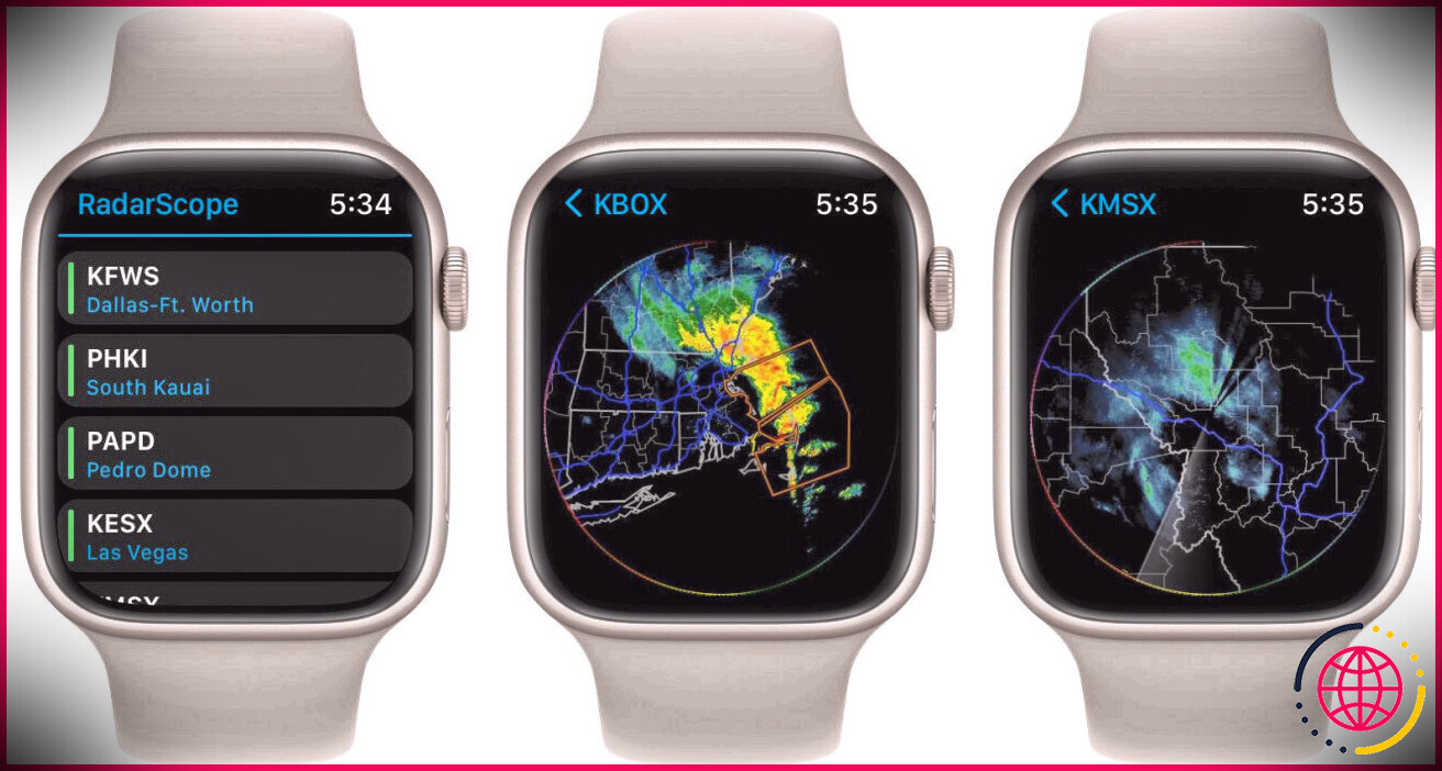 Application Radarscope pour Apple Watch