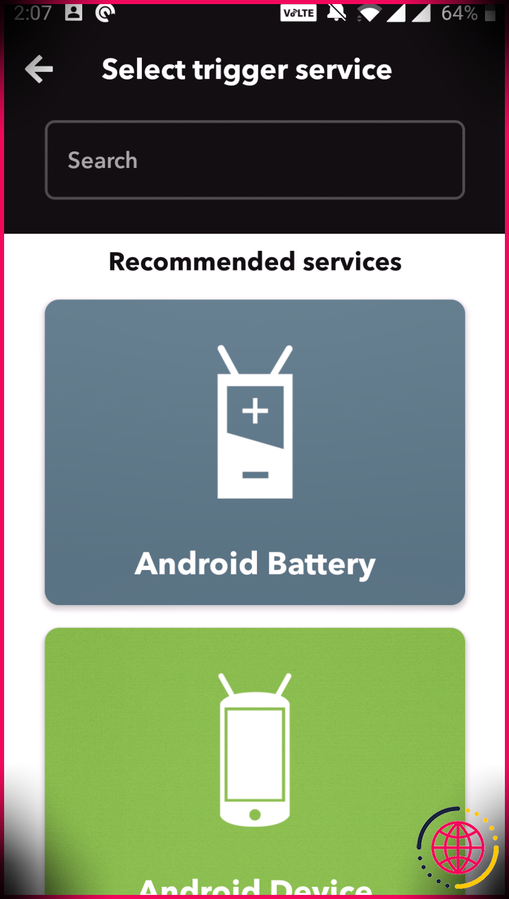 batterie android ifttt