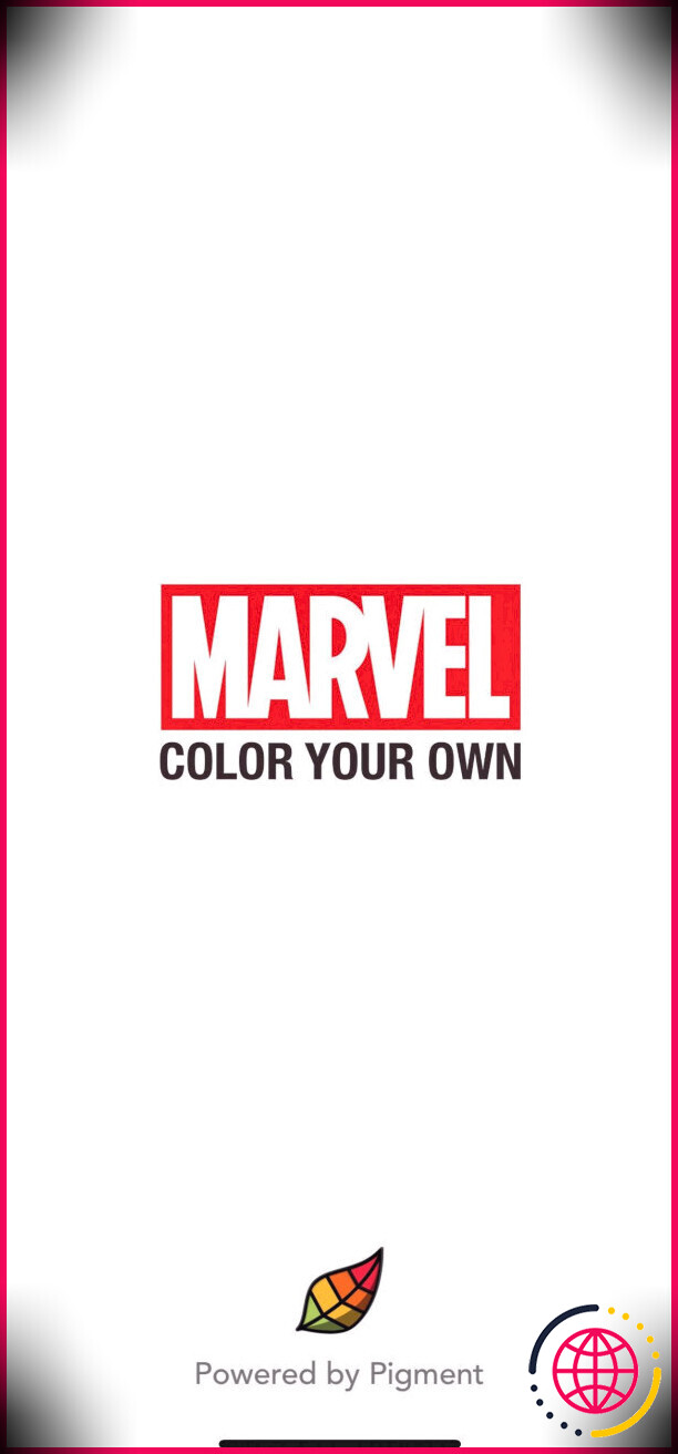 Capture d'écran de Marvel Color Your Own Logo.