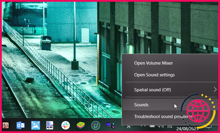 Sélection de sons à partir des options d'icône de son