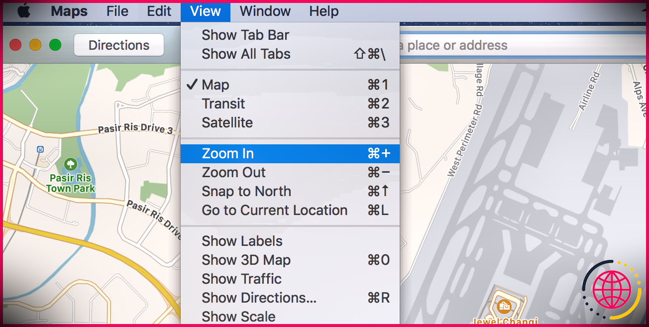 zoomer sur apple maps sur mac