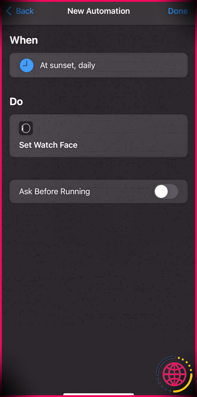 Apple Watch confirme l'automatisation du changement de visage