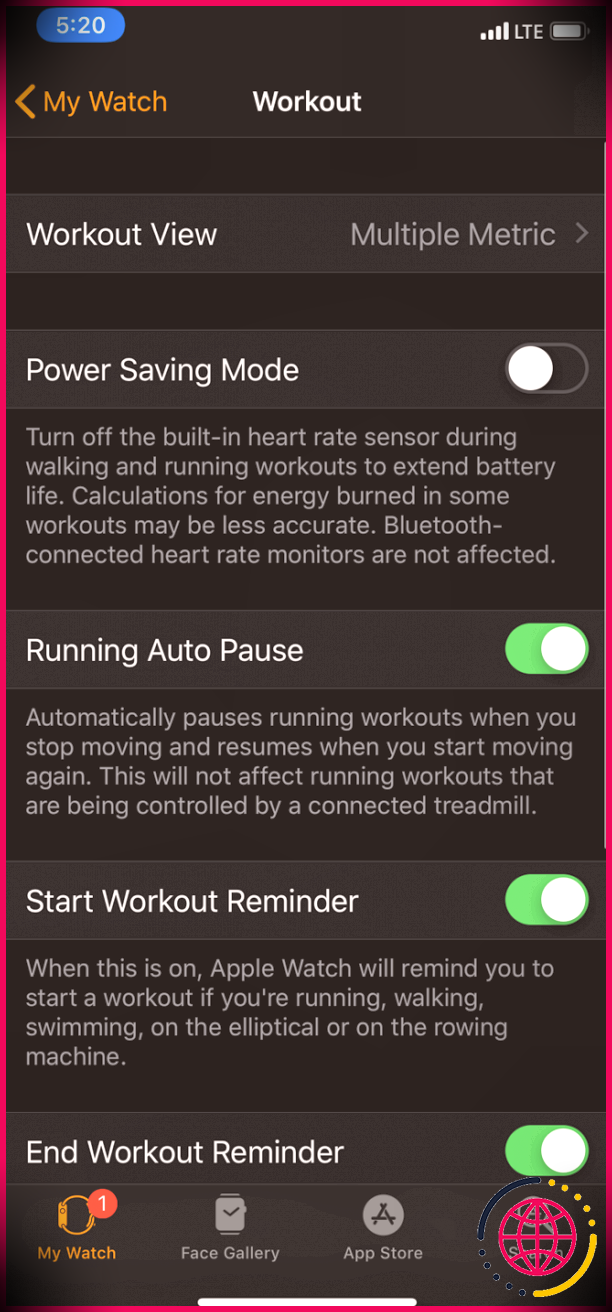 Apple Watch Modifier la vue d'entraînement 1