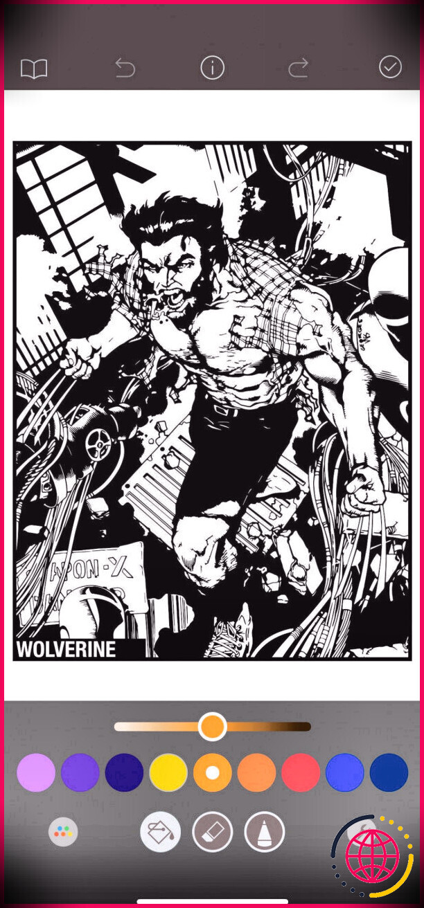 Capture d'écran de Marvel Color Your Own Wolverine.