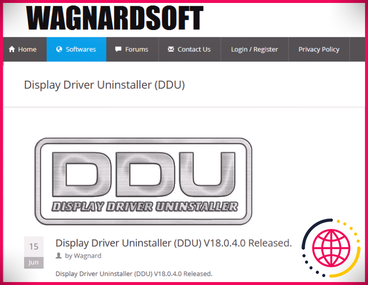 Page DDU de Wagnardsoft