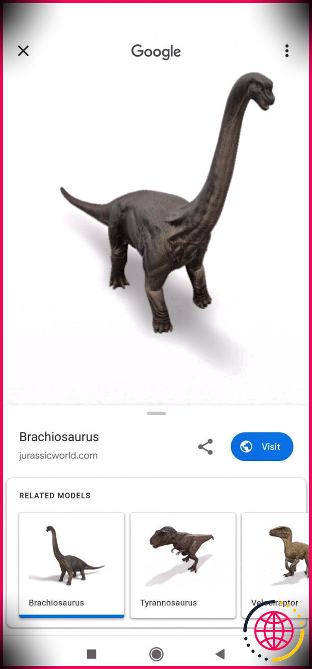 google 3d animaux dinosaure