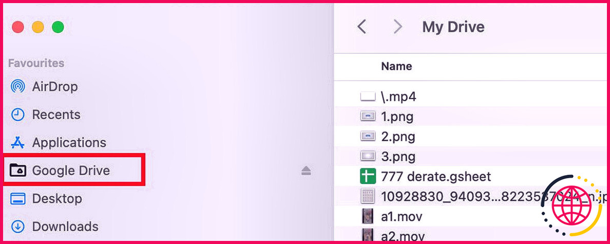 Accès Google Drive dans le Finder