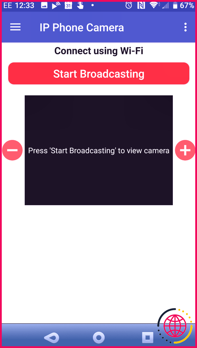 Commencez à diffuser votre webcam IP Android