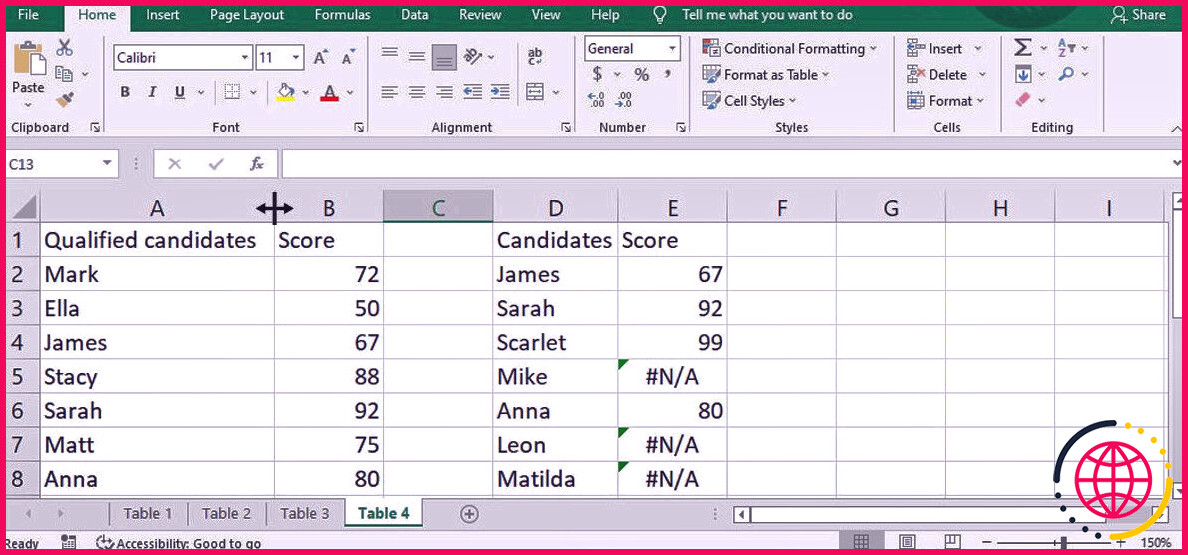 Utiliser l'ajustement automatique d'Excel