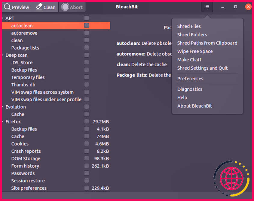 BleachBit - Nettoyeurs de système pour Linux