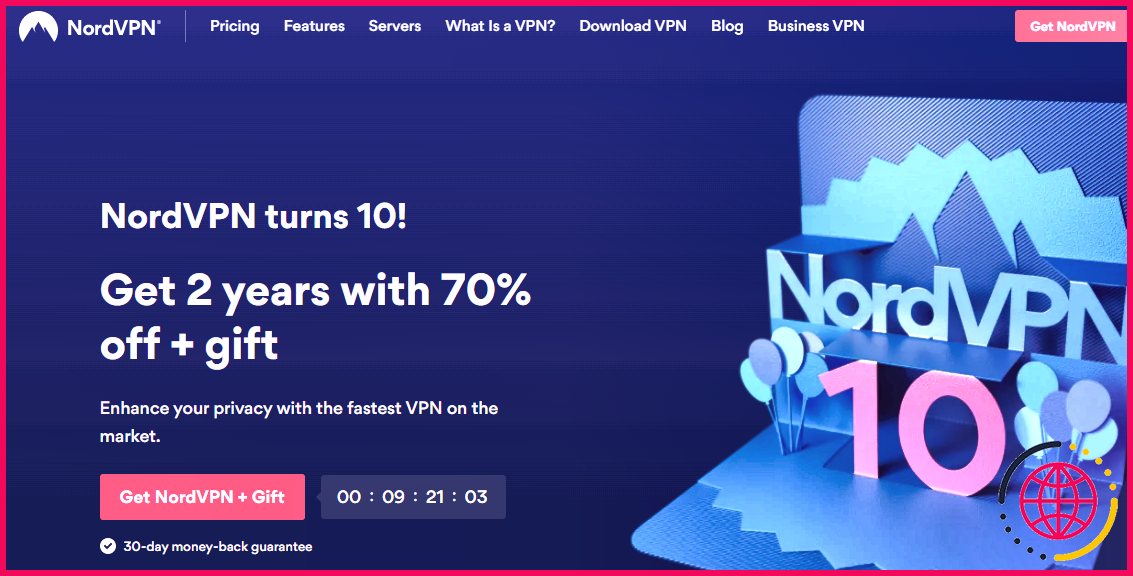 capture d'écran du site nordvpn