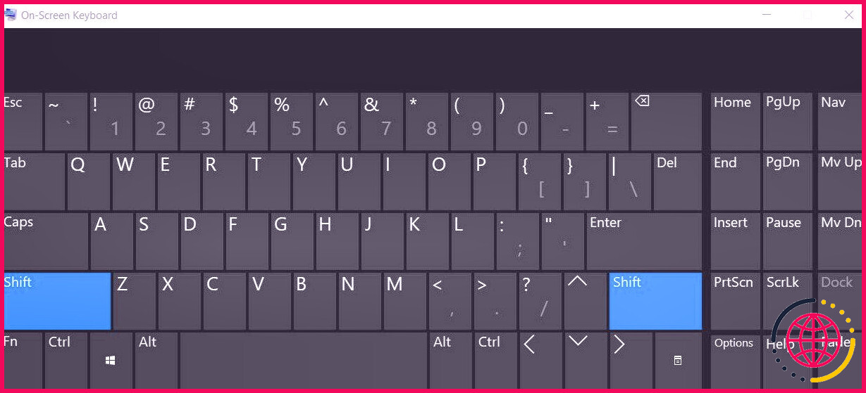 Clavier à l'écran dans Windows 11.