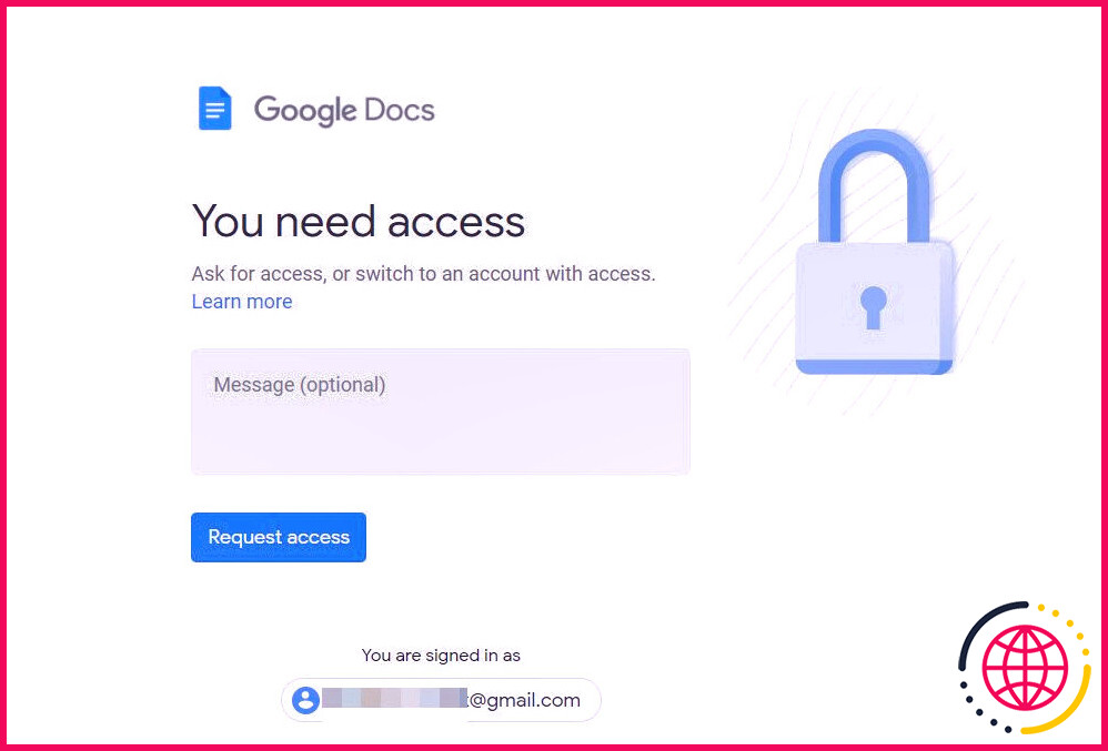 Demander l'accès dans Google Drive