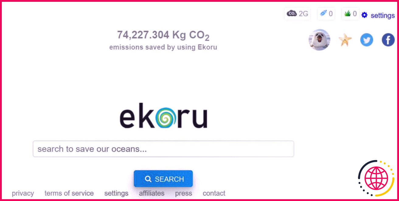 Barre de recherche dans Ekoru