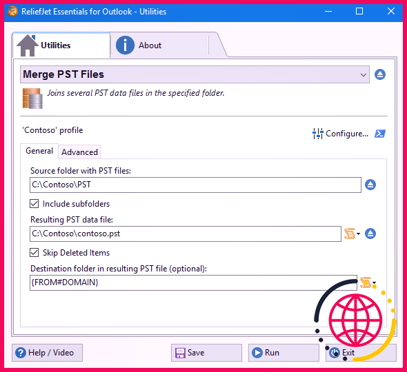 Fusionnez plusieurs fichiers Outlook PST.
