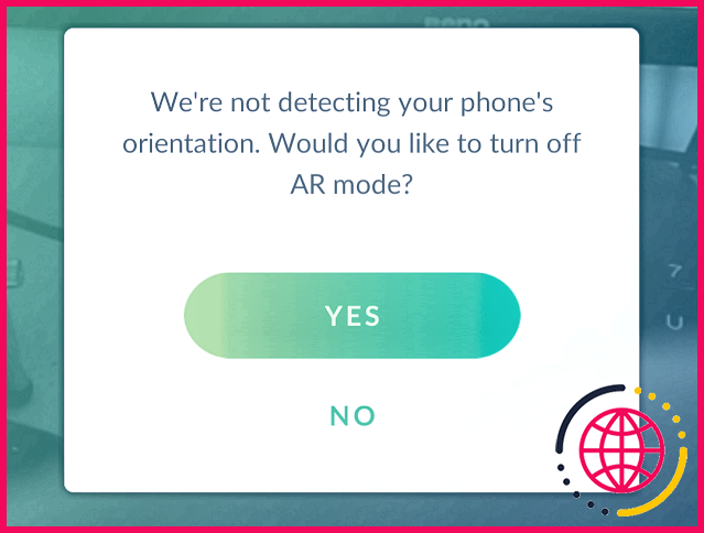 Pas de mode AR dans Pokemon Go