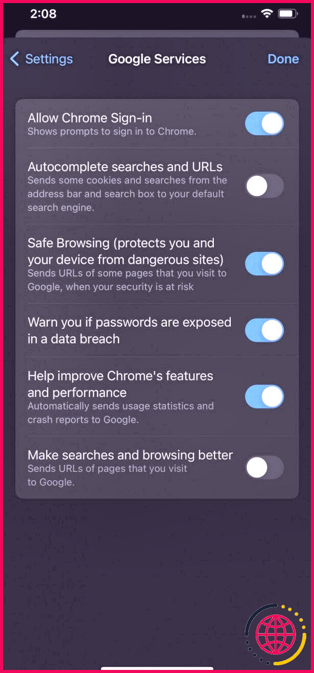 Désactiver les suggestions de recherche dans Chrome pour iOS