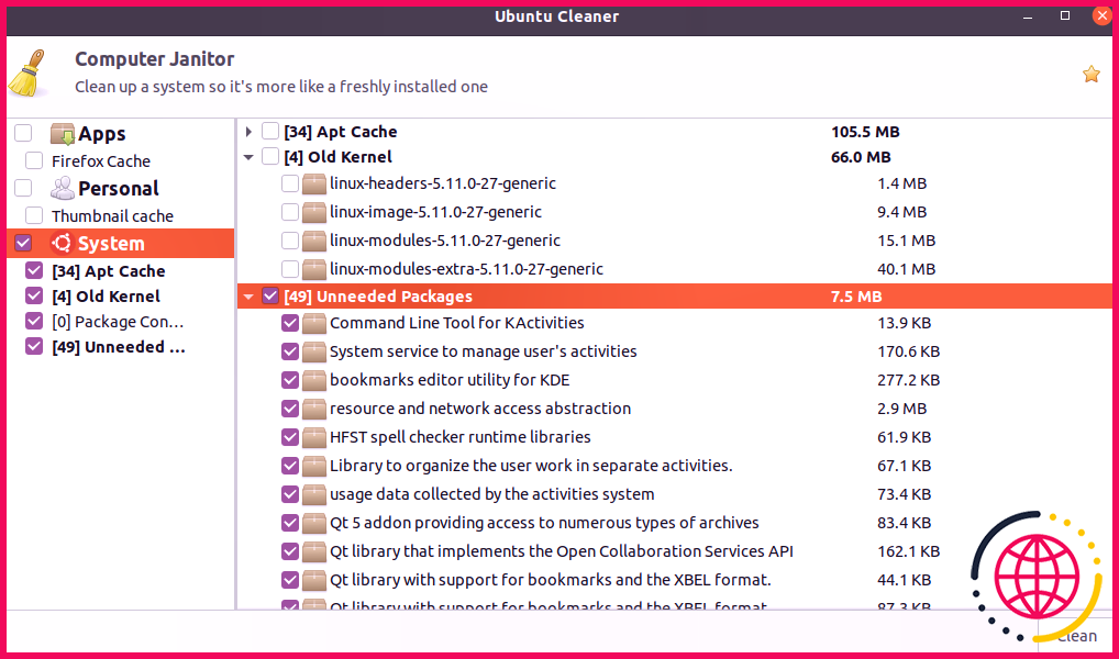 Ubuntu Cleaner - Nettoyeur de système pour Linux