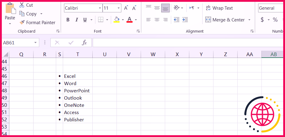 Vous pouvez utiliser des fonctions pour créer des listes à puces dans Excel.