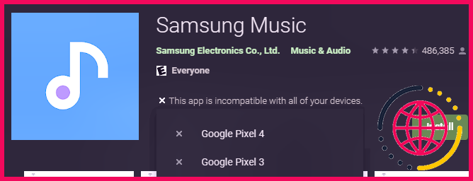 Google Play Samsung Musique indisponible