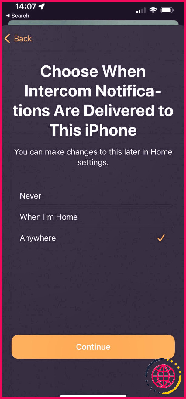 Réglage de l'interphone HomePod mini