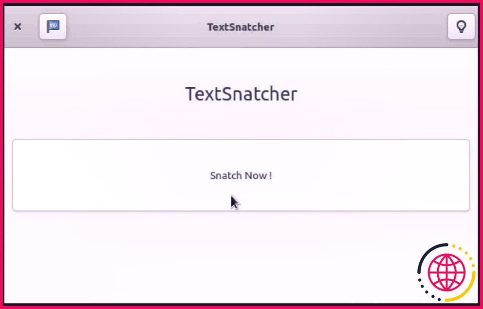 Fenêtre principale de TextSnatcher