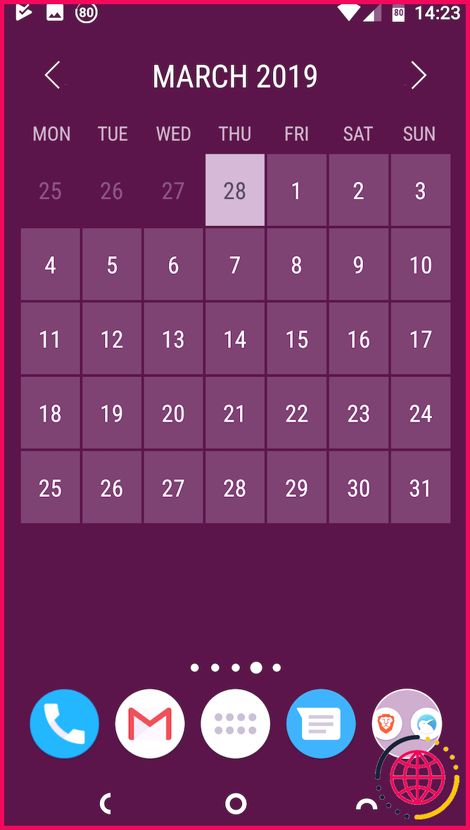 meilleur widget de calendrier Android 1